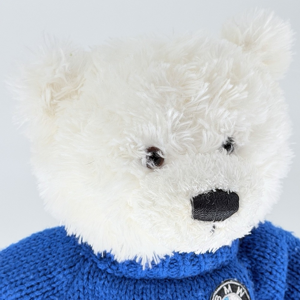 BMW Gund Signature Bear Plush 17" White Teddy Blue Sweater Stuffed - Picture 4 of 8